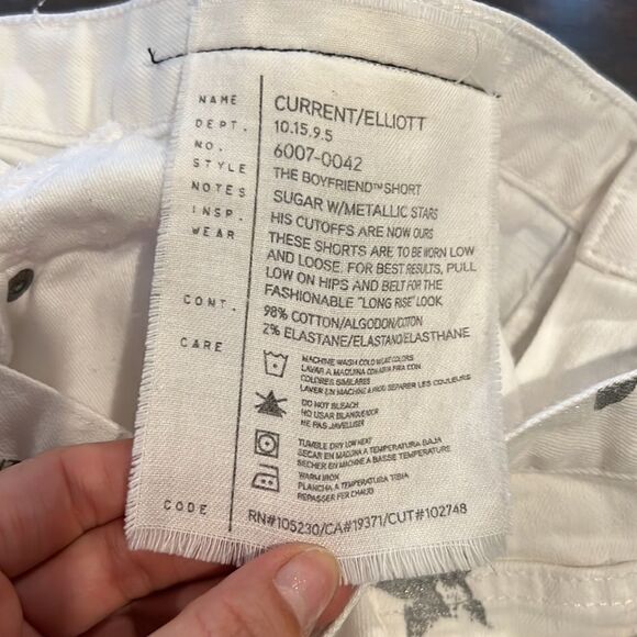 Current/Elliott The boyfriend shorts in
sugar with metallic Sz-25 - Picture 9 of 12